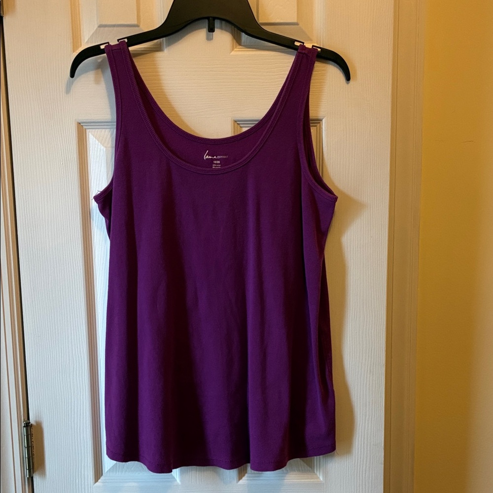 Lane Bryant Deep Purple Scoop Neck Tank